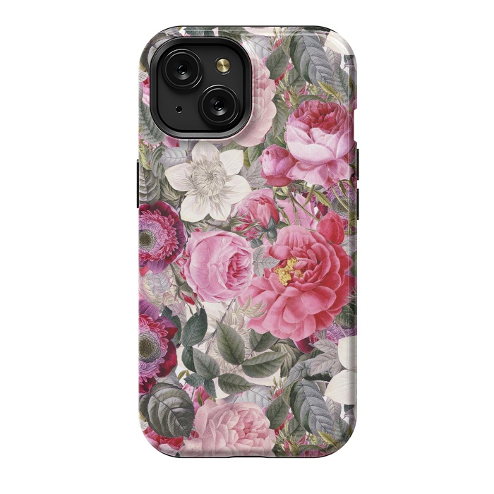 iPhone 15 StrongFit Luxuriantly Vintage Flower Pattern by  Utart