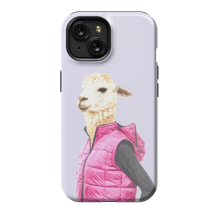 iPhone 15 StrongFit Fashionable Llama Illustration by Alemi