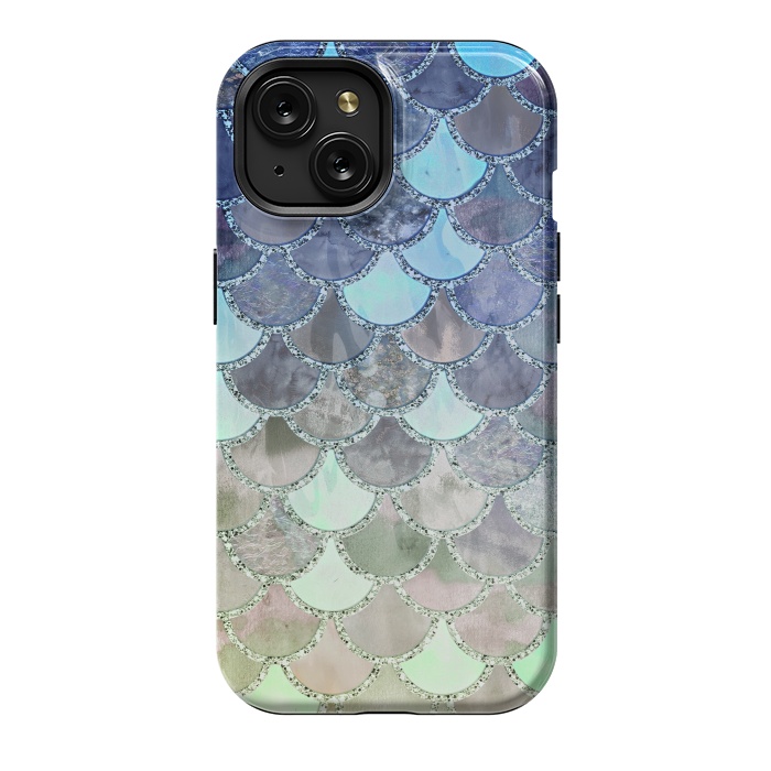 iPhone 15 StrongFit Multicolor Watercolor Fish and Mermaid Scales by  Utart