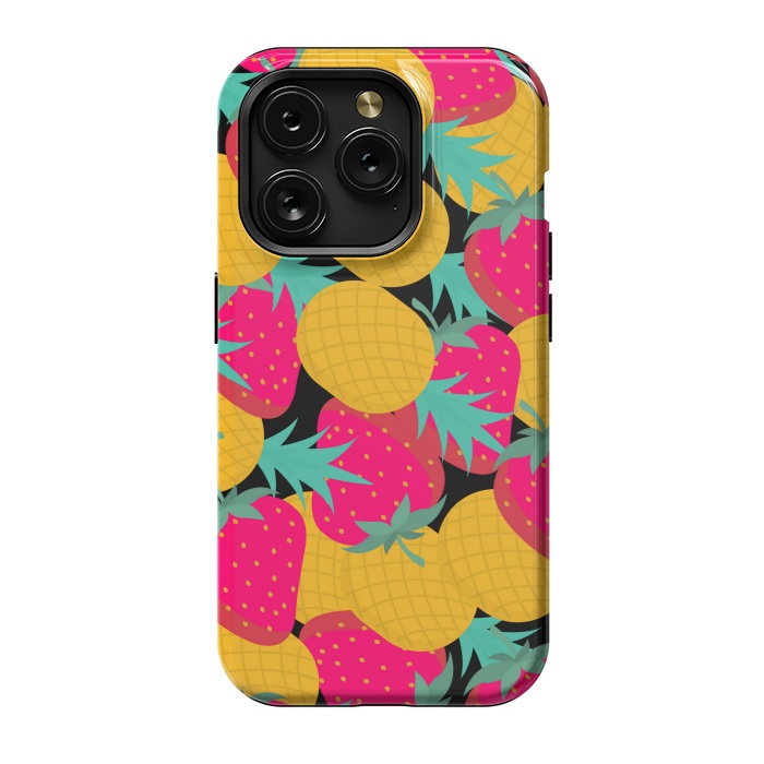 iPhone 15 Pro StrongFit pineapples and strawberry by MALLIKA