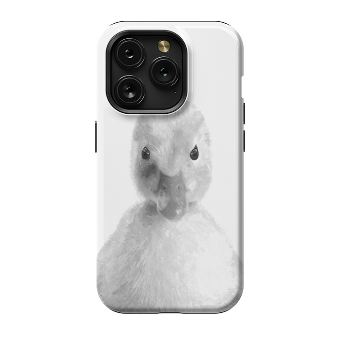 iPhone 15 Pro StrongFit Black and White Duckling by Alemi
