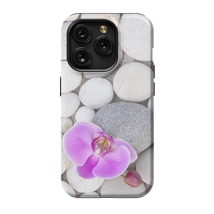 iPhone 15 Pro StrongFit Zen Style Orchid On Pebble by Andrea Haase