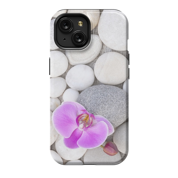 iPhone 15 StrongFit Zen Style Orchid On Pebble by Andrea Haase