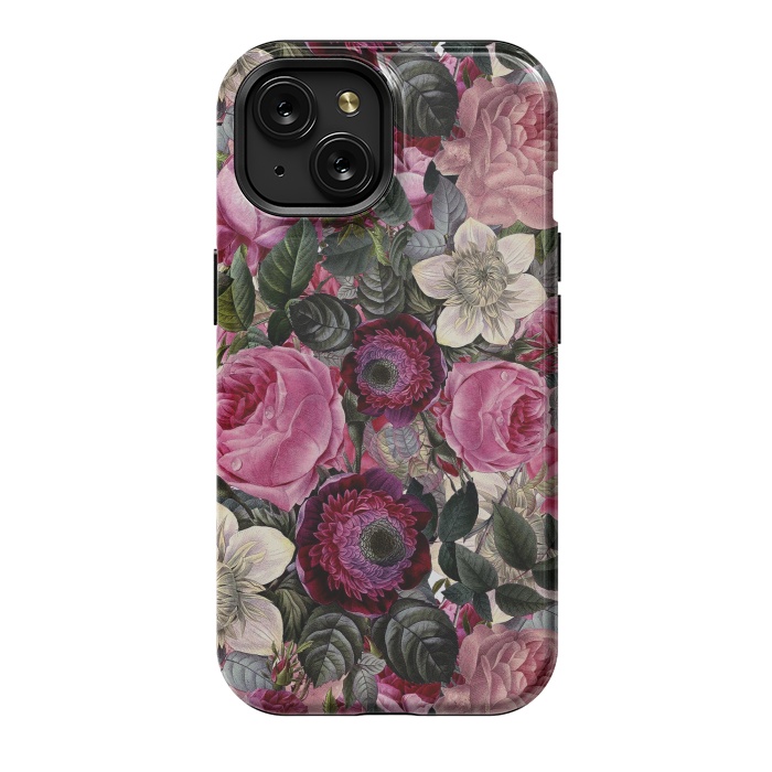 iPhone 15 StrongFit Purple and Pink Retro Flower Roses Pattern by  Utart