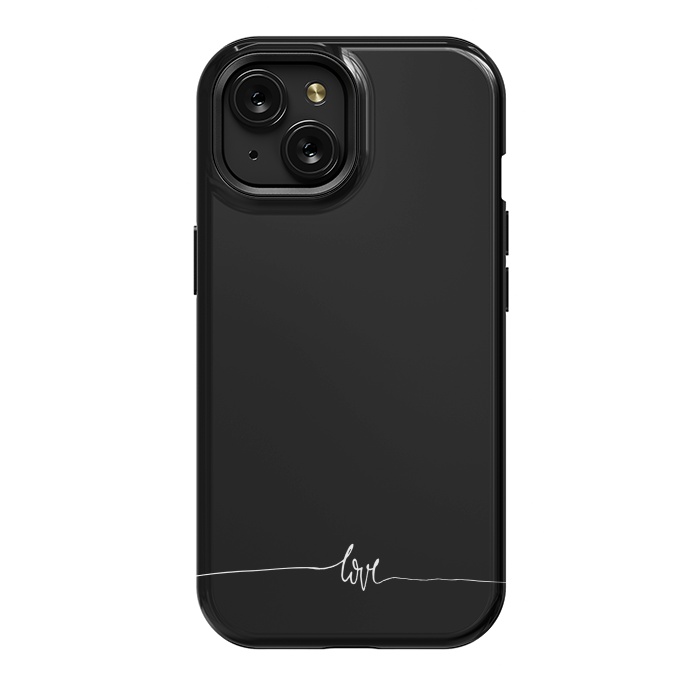 iPhone 15 StrongFit Simply love - on black by DaDo ART