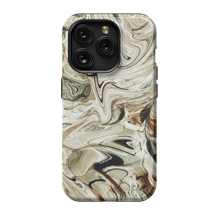 iPhone 15 Pro StrongFit Brown Marble by Creativeaxle