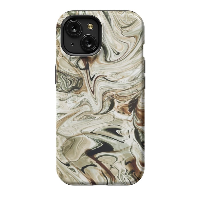 iPhone 15 StrongFit Brown Marble by Creativeaxle