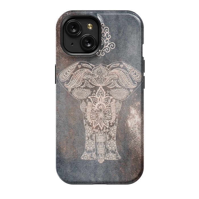 iPhone 15 StrongFit Elepephant Mandala by  Utart