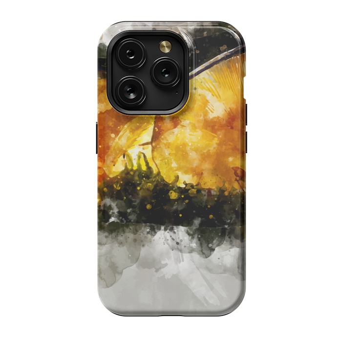 iPhone 15 Pro StrongFit Forest Yellow Mushroom by Creativeaxle