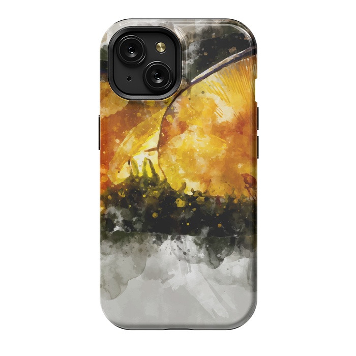 iPhone 15 StrongFit Forest Yellow Mushroom by Creativeaxle