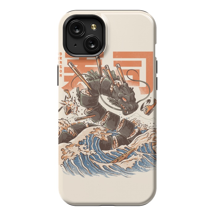 iPhone 15 Plus StrongFit Great Sushi Dragon  by Ilustrata