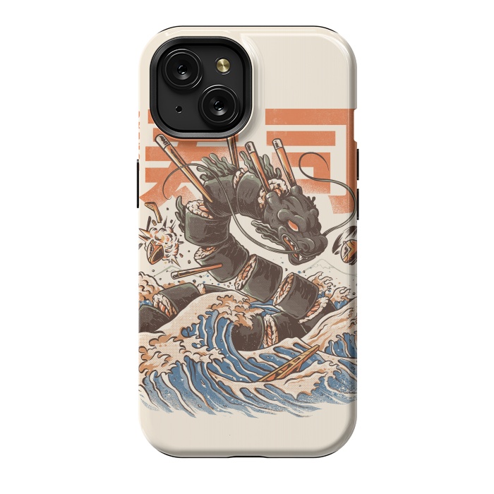 iPhone 15 StrongFit Great Sushi Dragon  by Ilustrata