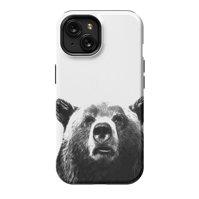 iPhone 15 StrongFit Black and White Bear by Alemi