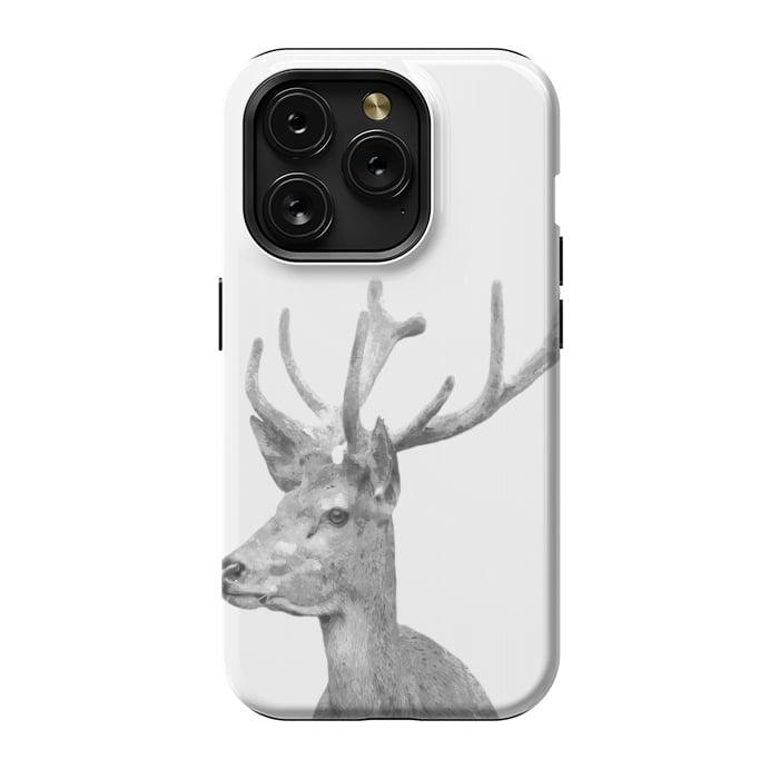 iPhone 15 Pro StrongFit Black and White Deer by Alemi