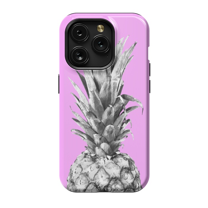 iPhone 15 Pro StrongFit Black, White, Pink Pineapple by Alemi