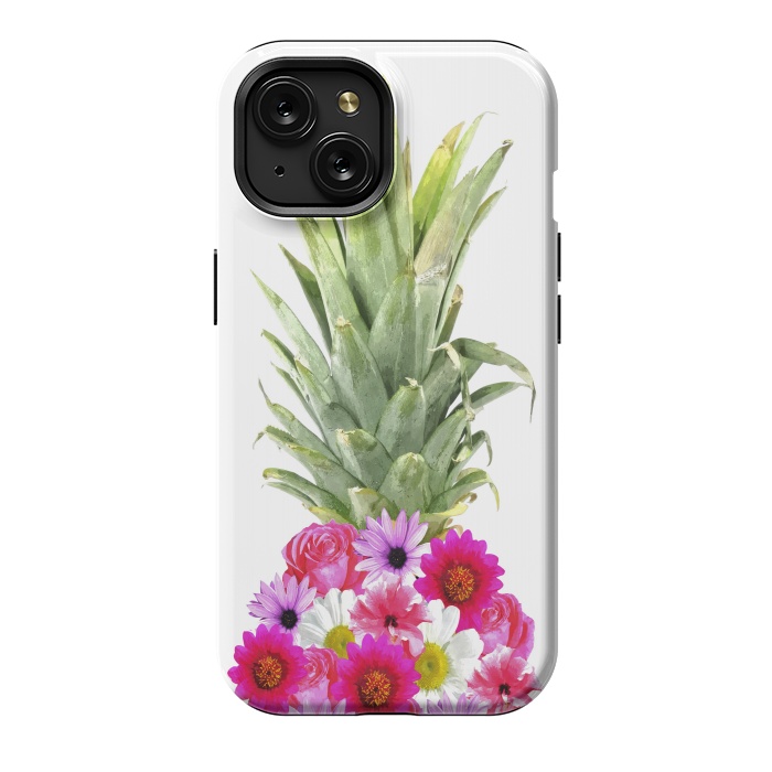 iPhone 15 StrongFit Pineapple Flowers by Alemi