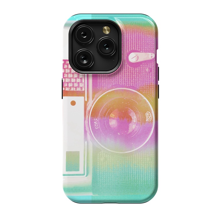 iPhone 15 Pro StrongFit Colorful pastel vintage camera by Oana 