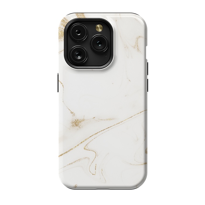 iPhone 15 Pro StrongFit Elegant gold and white marble image by InovArts