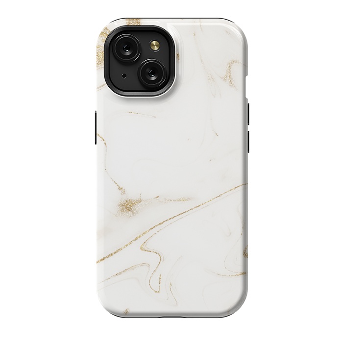 iPhone 15 StrongFit Elegant gold and white marble image by InovArts