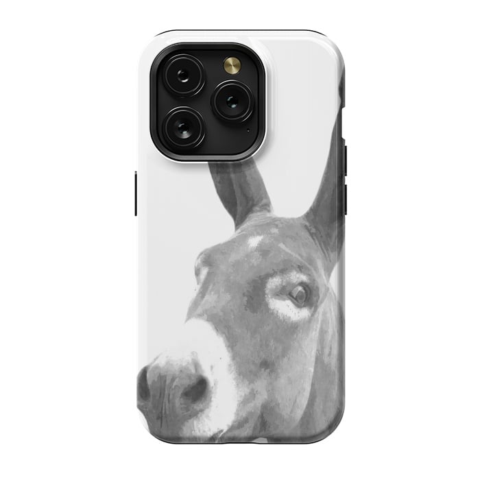 iPhone 15 Pro StrongFit Black and White Donkey by Alemi