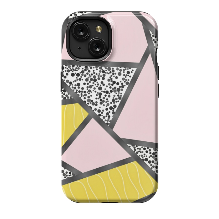 iPhone 15 StrongFit Geometric pink black by Jms