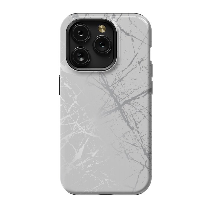 iPhone 15 Pro StrongFit Silver Splatter 002 by Jelena Obradovic