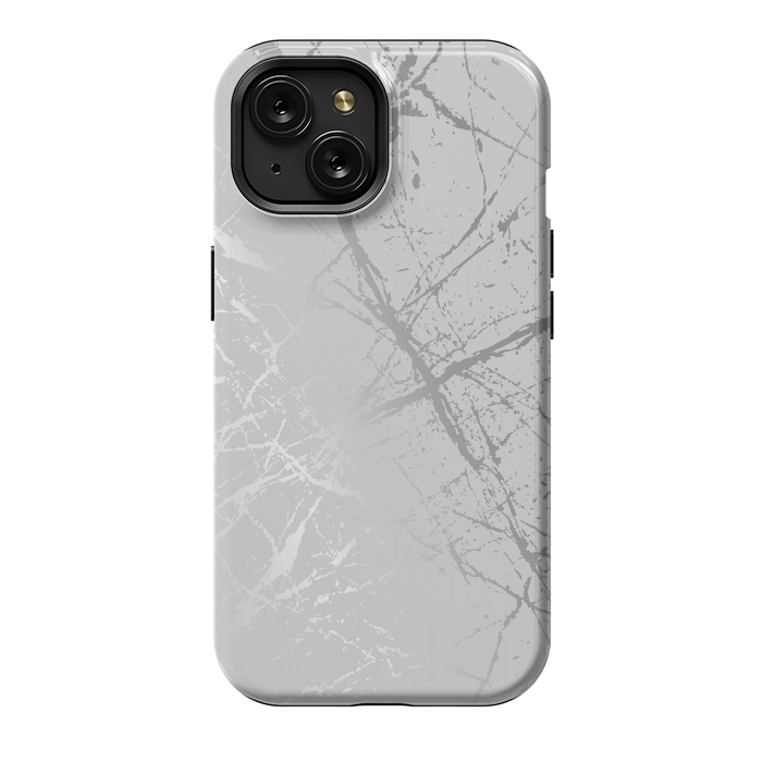 iPhone 15 StrongFit Silver Splatter 002 by Jelena Obradovic