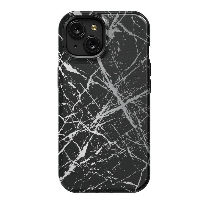iPhone 15 StrongFit Silver Splatter 003 by Jelena Obradovic