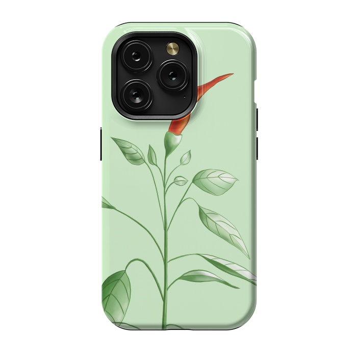 iPhone 15 Pro StrongFit Hot Chili Pepper Plant Botanical Illustration by Boriana Giormova