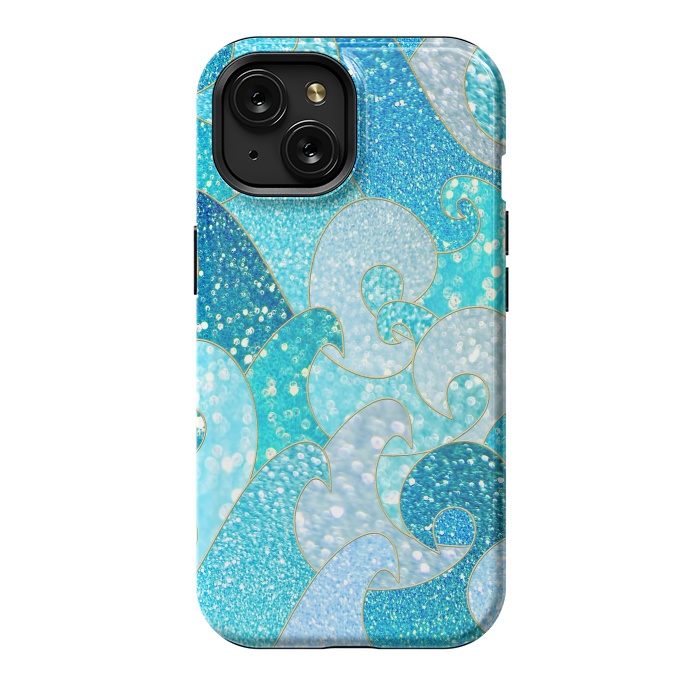 iPhone 15 StrongFit Mermaid Ocean Glitter Waves by  Utart