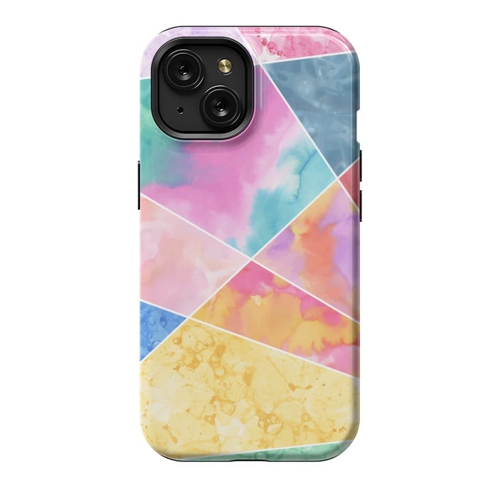 iPhone 15 StrongFit Watercolor Geometric by Creativeaxle