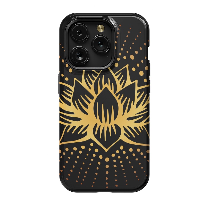 iPhone 15 Pro StrongFit Golden Lotus Mandala by Majoih