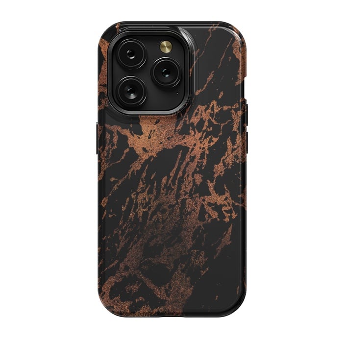 iPhone 15 Pro StrongFit Copper Metal Veined Marble by  Utart