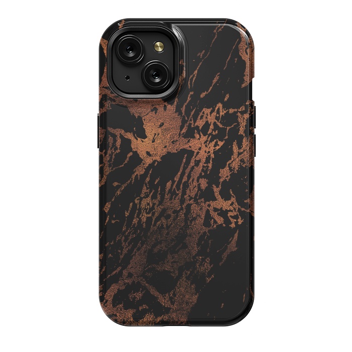 iPhone 15 StrongFit Copper Metal Veined Marble by  Utart