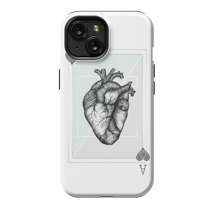iPhone 15 StrongFit Ace of Hearts by Barlena