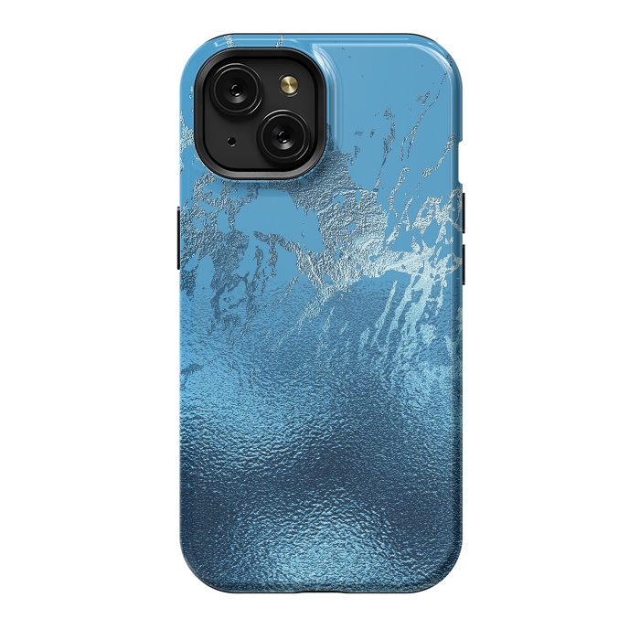 iPhone 15 StrongFit Blue Metal and Marble  by  Utart