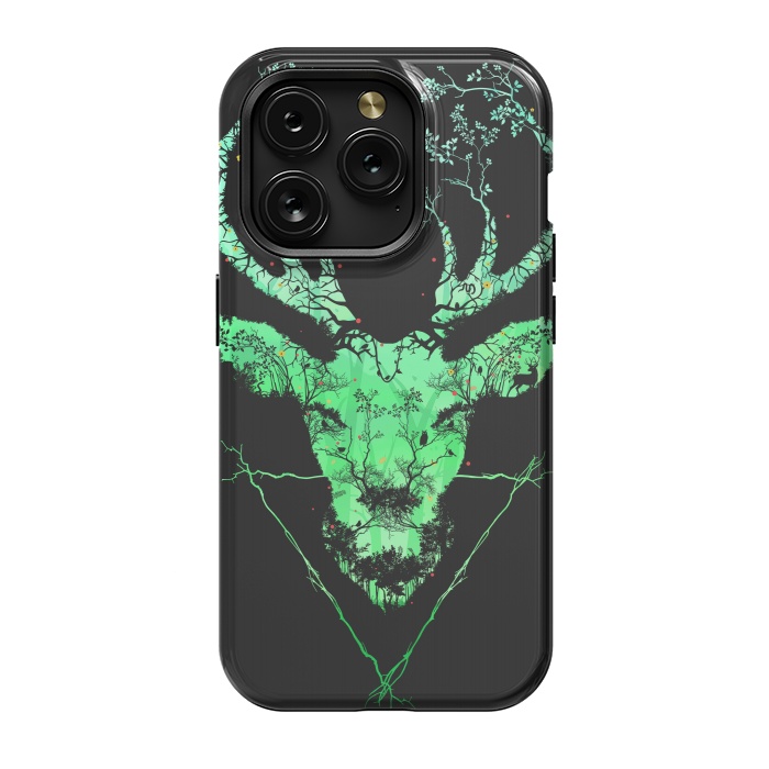 iPhone 15 Pro StrongFit Dark Forest Deer by Sitchko