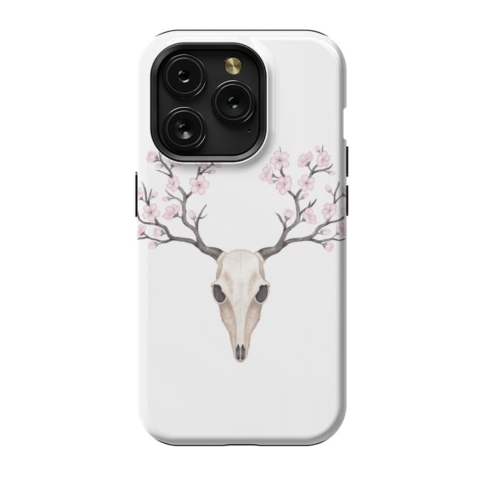 iPhone 15 Pro StrongFit Blooming deer skull by Laura Nagel