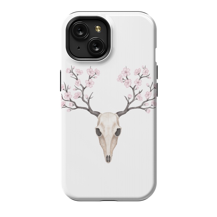 iPhone 15 StrongFit Blooming deer skull by Laura Nagel