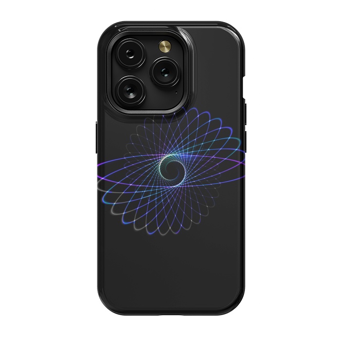 iPhone 15 Pro StrongFit Spirograph Object on Black by Andrea Haase