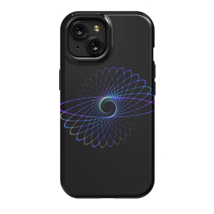 iPhone 15 StrongFit Spirograph Object on Black by Andrea Haase