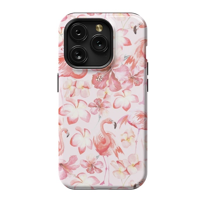 iPhone 15 Pro StrongFit Pink Flamingo Aloha Dance by  Utart