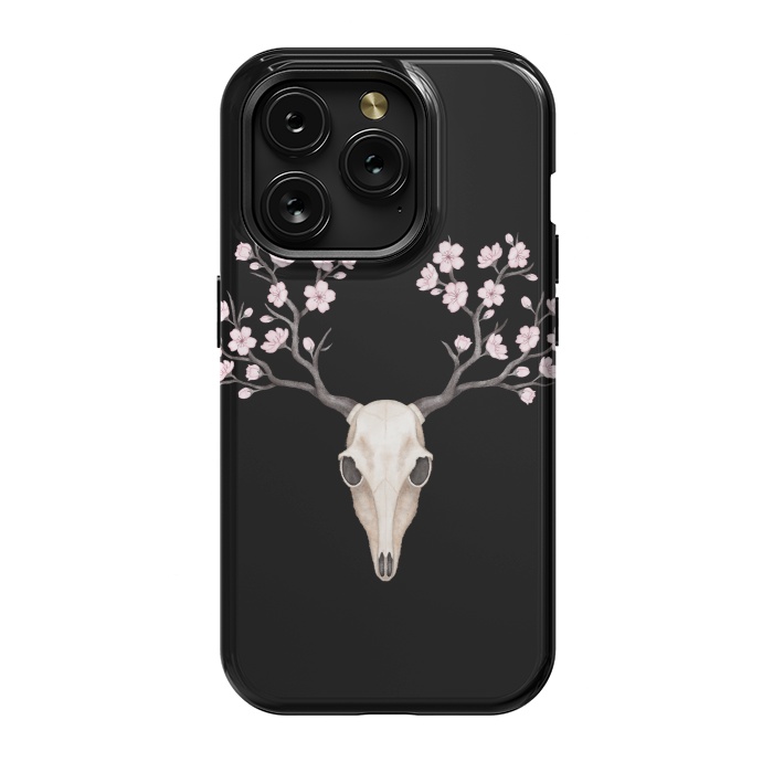 iPhone 15 Pro StrongFit Deer skull black by Laura Nagel