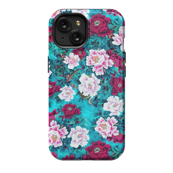 iPhone 15 StrongFit Peonies by Riza Peker