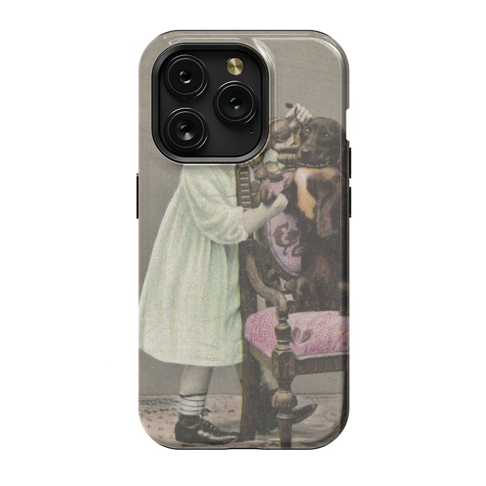 iPhone 15 Pro StrongFit Vintage Girl With Dog by Andrea Haase