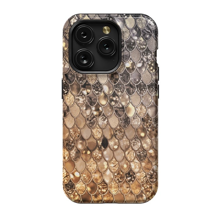 iPhone 15 Pro StrongFit Old Gold and Bronze Mermaid Scales Pattern by  Utart