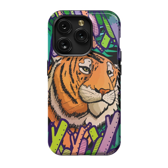 iPhone 15 Pro StrongFit Tiger in the undergrowth  by Steve Wade (Swade)