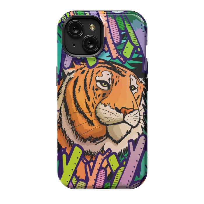 iPhone 15 StrongFit Tiger in the undergrowth  by Steve Wade (Swade)