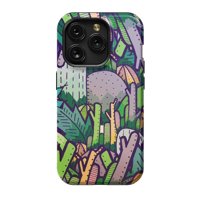 iPhone 15 Pro StrongFit Jungle Cactus by Steve Wade (Swade)