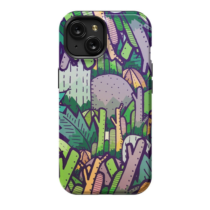 iPhone 15 StrongFit Jungle Cactus by Steve Wade (Swade)